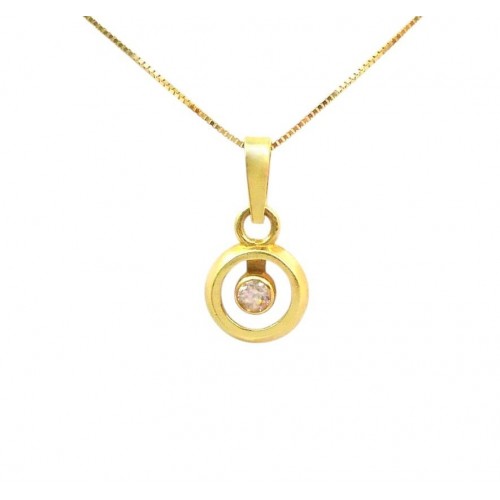 COLLANA DA DONNA PUNTO LUCE IN ORO GIALLO 18 KT E ZIRCONE TAGLIO BRILLANTE