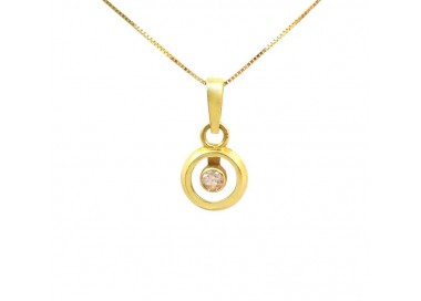 COLLANA DA DONNA PUNTO LUCE IN ORO GIALLO 18 KT E ZIRCONE TAGLIO BRILLANTE