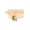 BRACCIALE IN ORO GIALLO 18 KT CON CHARM MARGHERITA