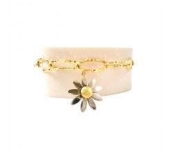 BRACCIALE IN ORO GIALLO 18 KT CON CHARM MARGHERITA