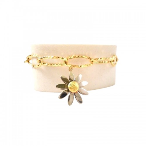 BRACCIALE IN ORO GIALLO 18 KT CON CHARM MARGHERITA