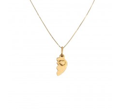 COLLANA MEZZO CUORE IN ORO GIALLO 18 KT