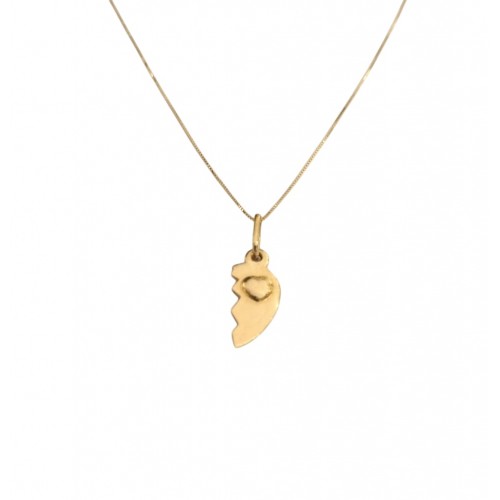 COLLANA MEZZO CUORE IN ORO GIALLO 18 KT 