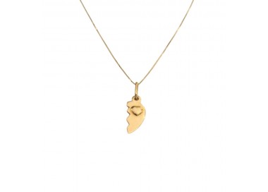 COLLANA MEZZO CUORE IN ORO GIALLO 18 KT