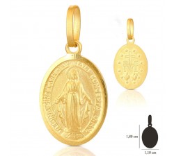 CIONDOLO MADONNA MIRACOLOSA IN ORO GIALLO 18 KT +COLLANA LACCIO IN OMAGGIO