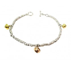 BRACCIALE CAMPANELLE DA DONNA IN ARGENTO RODIATO ORO BIANCO 18 KT