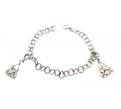 BRACCIALE DA DONNA IN ORO BIANCO 18 KT CON CHARM BORSETTA