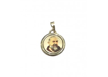 CIONDOLO PADRE PIO IN ORO GIALLO+COLLANA LACCIO IN OMAGGIO