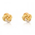 ORECCHINI NODO IN ORO GIALLO BIANCO E ROSA 18 KT