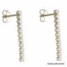 ORECCHINI TENNIS IN ORO BIANCO 18 KT CON ZIRCONI LUNGHI 2,1 CM