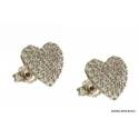 ORECCHINI CUORE IN ORO BIANCO 18 KT CON ZIRCONI