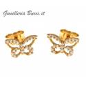 ORECCHINI FARFALLA IN ORO GIALLO 18 KT CON ZIRCONI