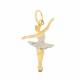 CIONDOLO BALLERINA IN ORO BIANCO E GIALLO 18 KT + COLLANA IN OMAGGIO