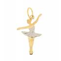 CIONDOLO BALLERINA IN ORO BIANCO E GIALLO 18 KT