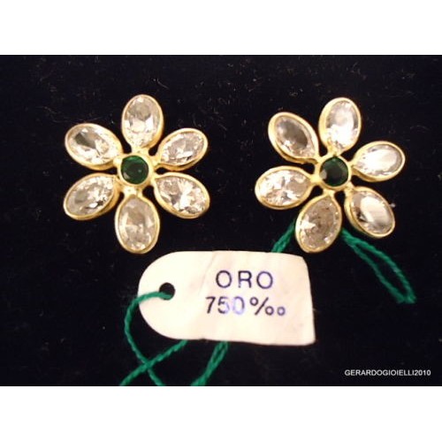 ORECCHINI IN ORO GIALLO *FIORI CON ZIRCONI*