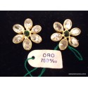 ORECCHINI FIORE IN ORO GIALLO 18 KT CON ZIRCONI