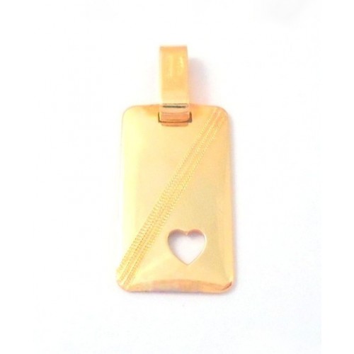 CIONDOLO MEDAGLIETTA CUORE IN ORO GIALLO 18KT + COLLANA IN OMAGGIO