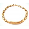 BRACCIALE CATENA CON PIASTRINA IN ORO GIALLO 18 KT